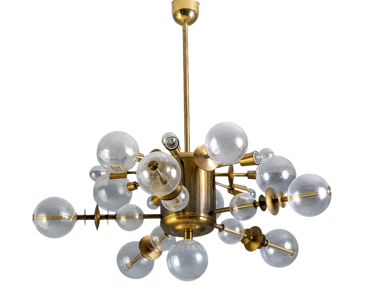 Lampadario in ottone dell'era spaziale, anni '70 14