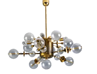 Lampadario in ottone dell'era spaziale, anni '70