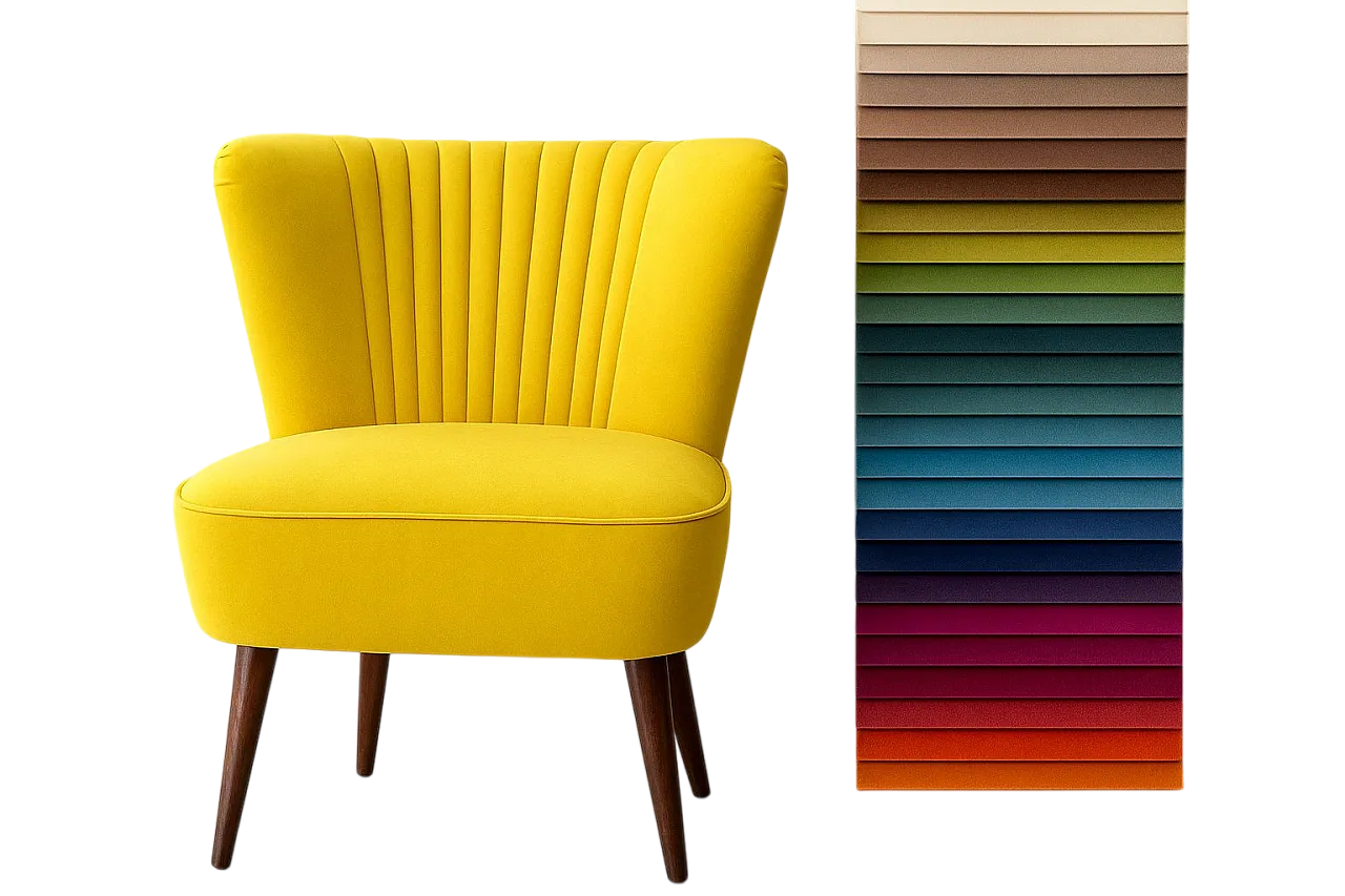 Poltrona Mid-Century Modern in velluto, anni '50 5