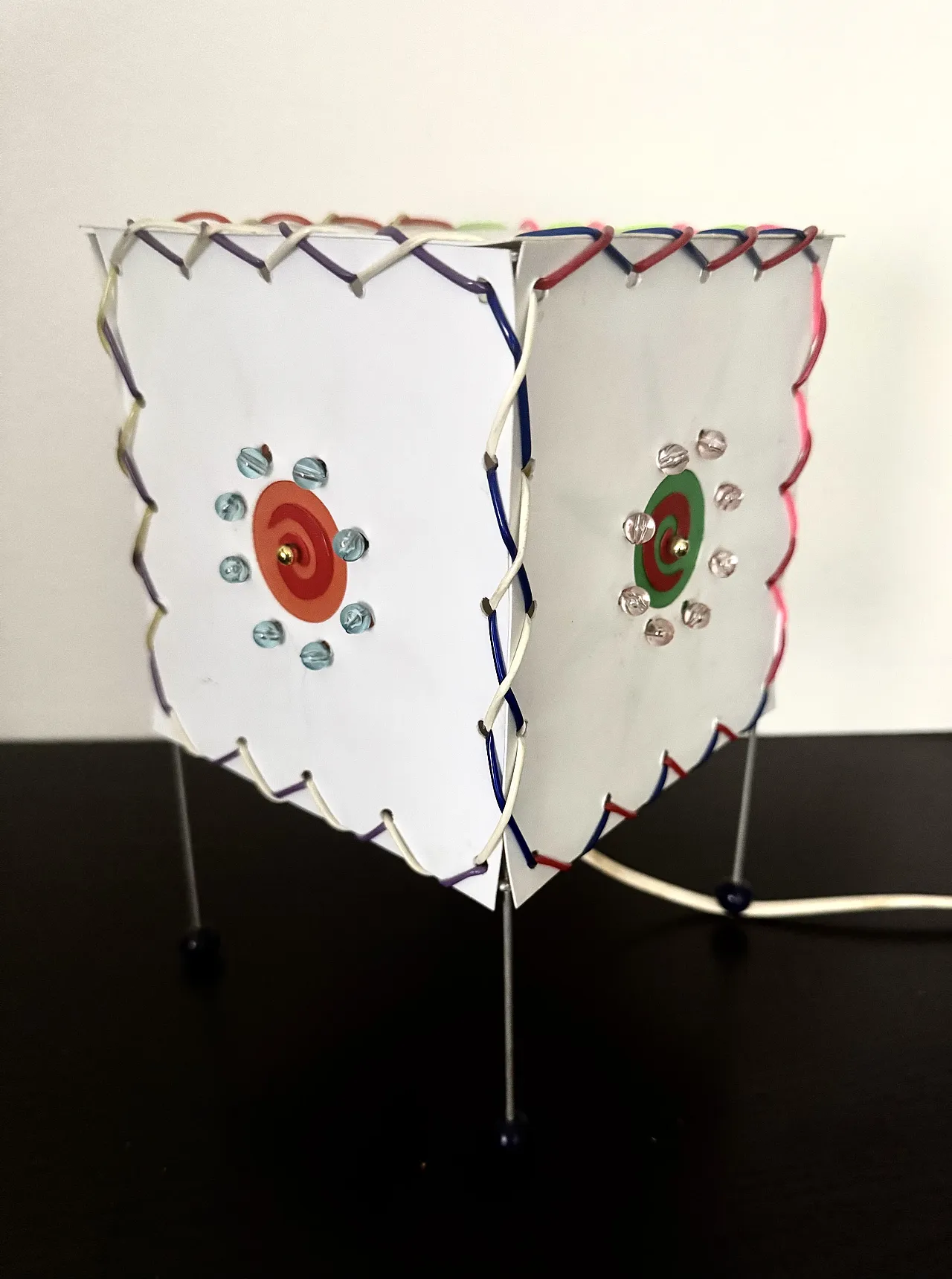 Coppia di lampade abat jour francesi, anni '90 4