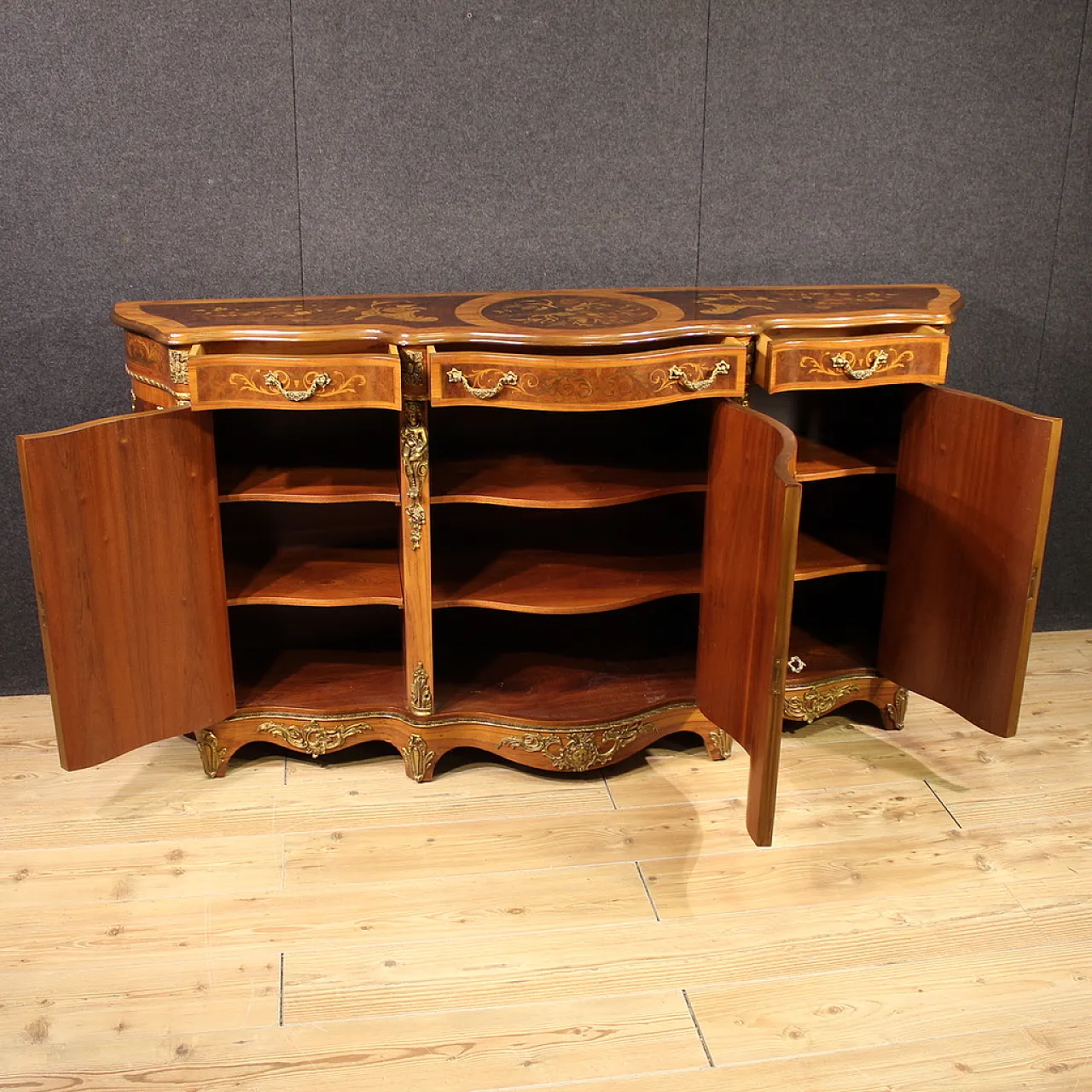 Credenza francese intarsiata, '900 7