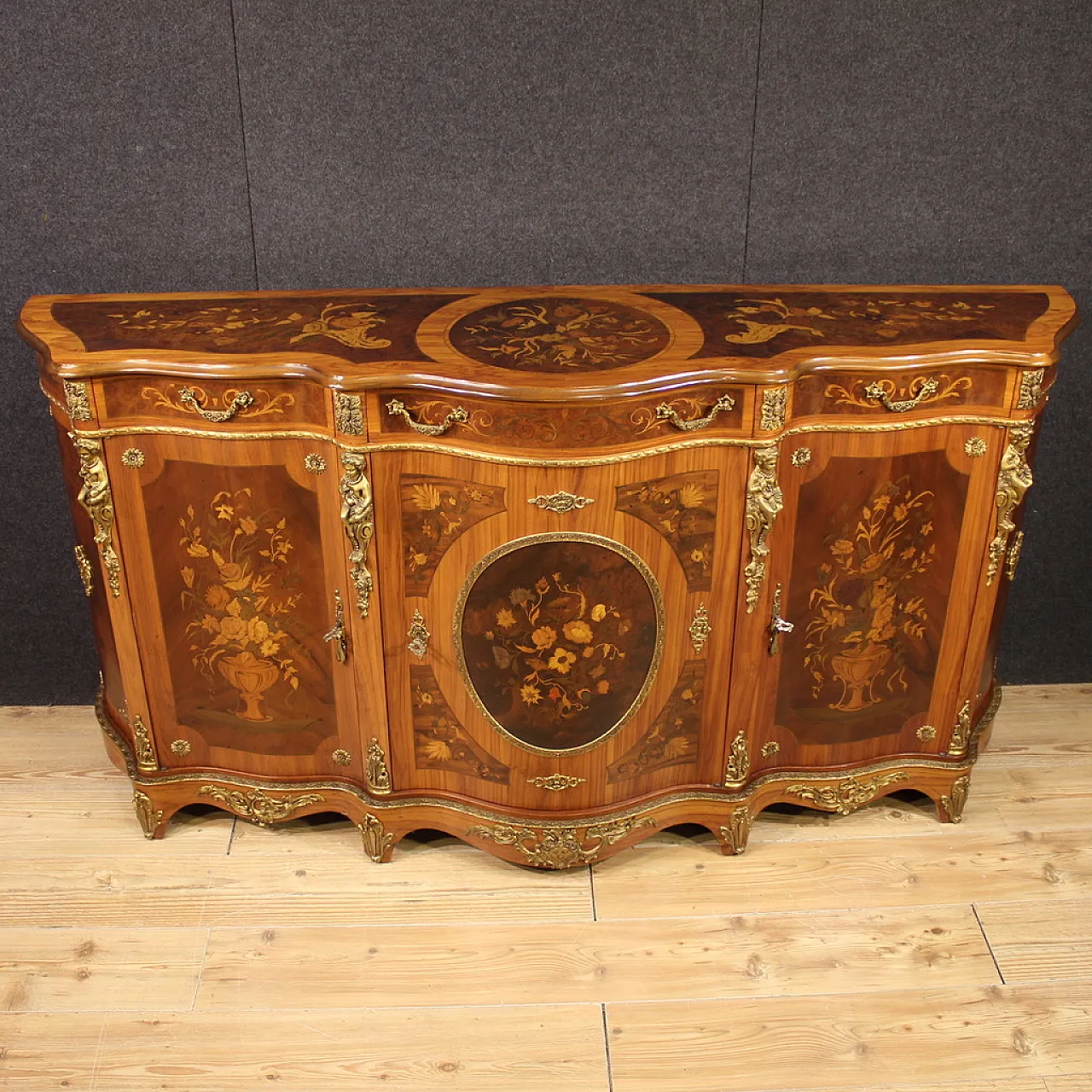 Credenza francese intarsiata, '900 8