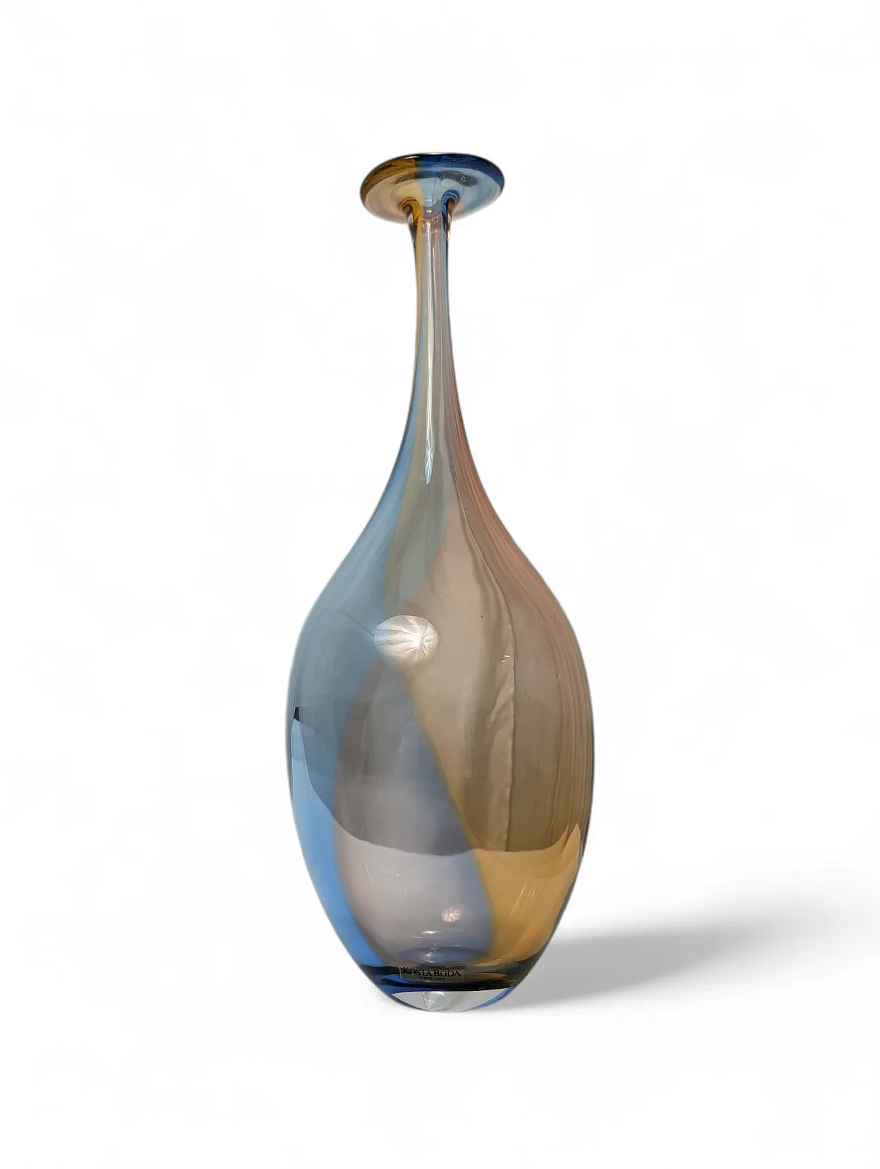 Single flower glass vase by Kjell Engman for Kosta Boda, 1980s 1