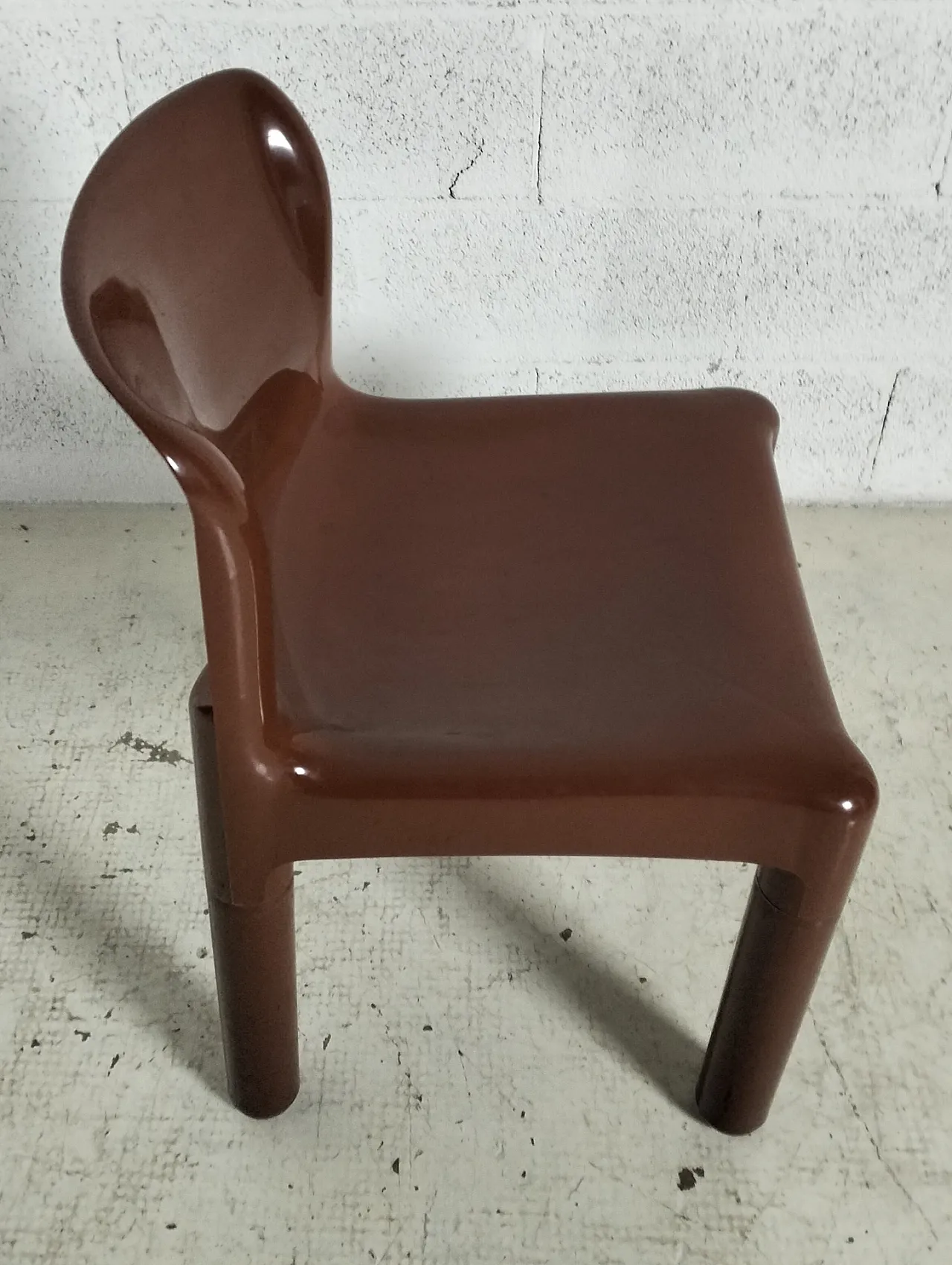 Set of 10 brown chairs 4875 mod. by C.Bartoli for Kartell  70s 10