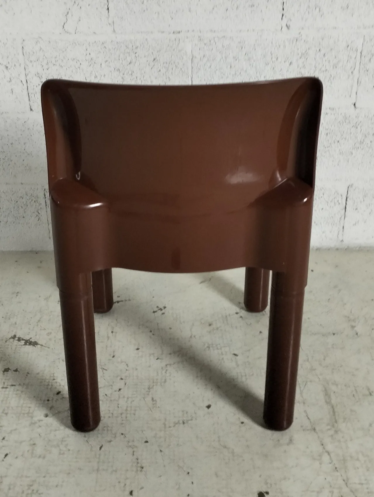 Set of 10 brown chairs 4875 mod. by C.Bartoli for Kartell  70s 11