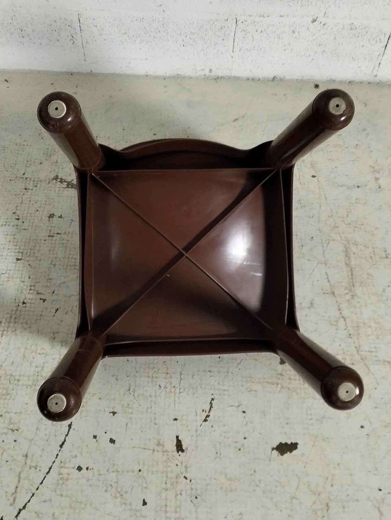 Set of 10 brown chairs 4875 mod. by C.Bartoli for Kartell  70s 12