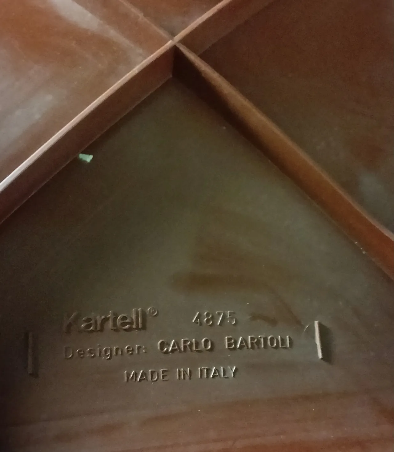 Set of 10 brown chairs 4875 mod. by C.Bartoli for Kartell  70s 13