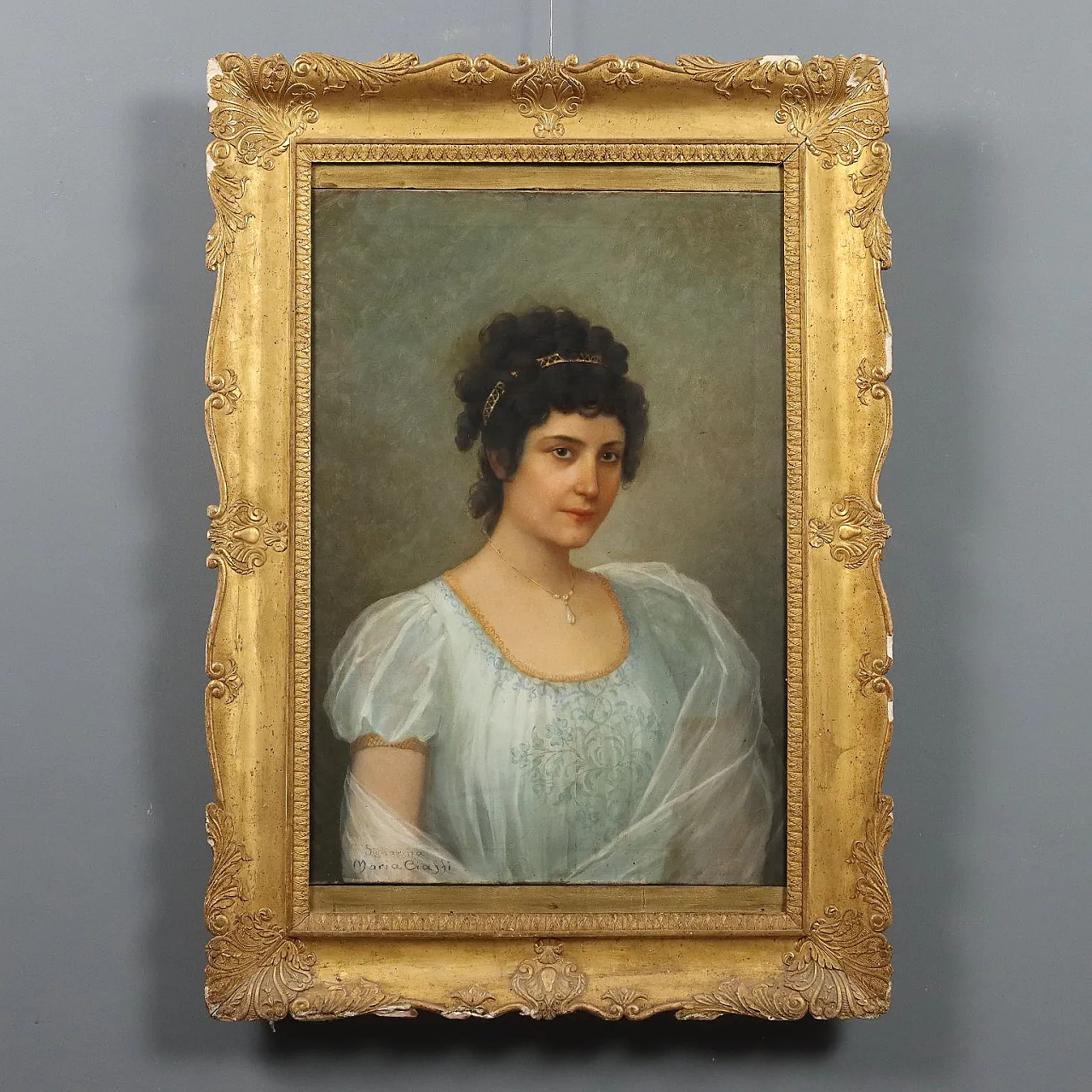 Enrico Scifoni, oil on canvas with frame, 19th century 1