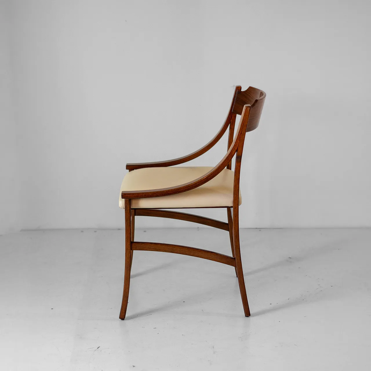 4 chairs in solid wood and eco-leather by Silvio Cavatorta, 60s 7