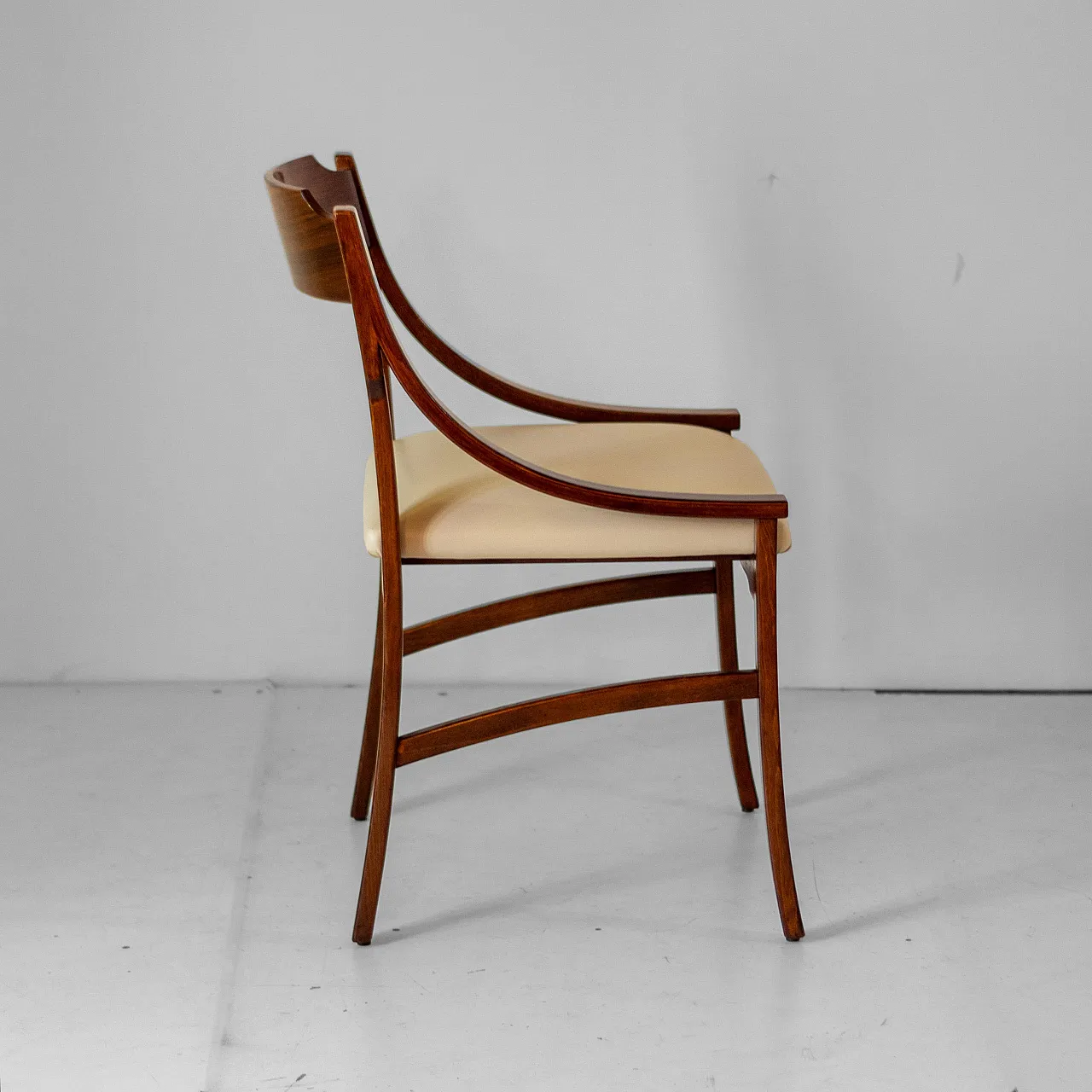 4 chairs in solid wood and eco-leather by Silvio Cavatorta, 60s 8