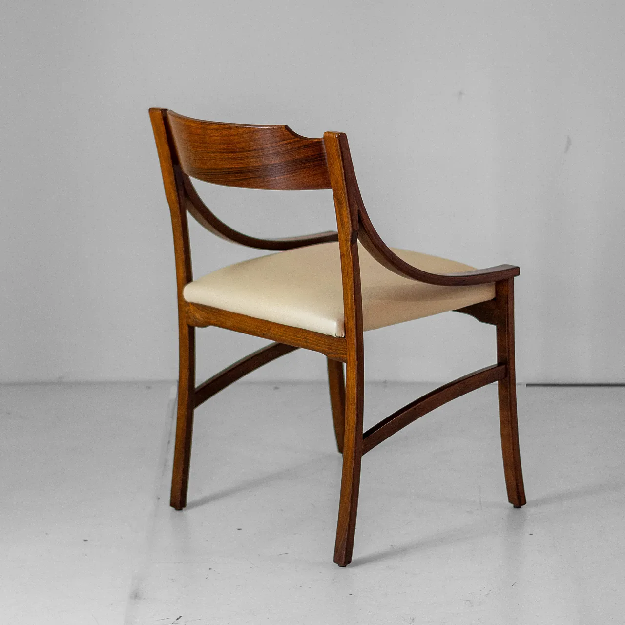 4 chairs in solid wood and eco-leather by Silvio Cavatorta, 60s 9