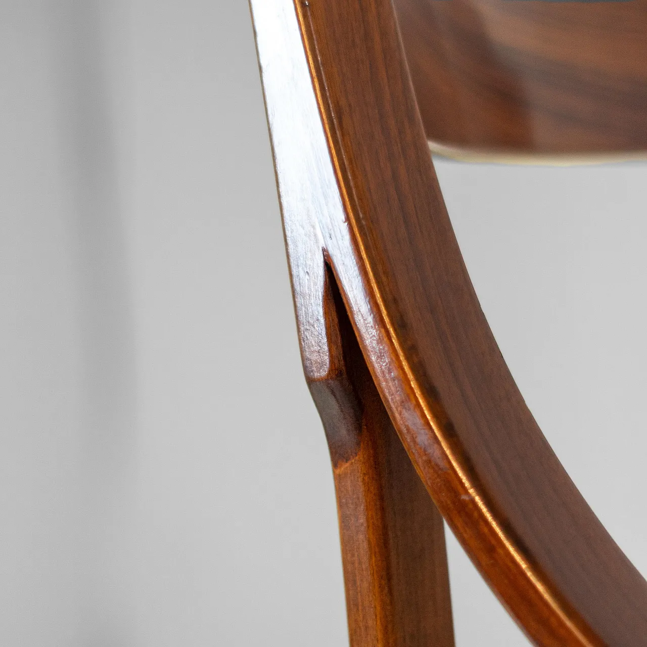 4 chairs in solid wood and eco-leather by Silvio Cavatorta, 60s 13