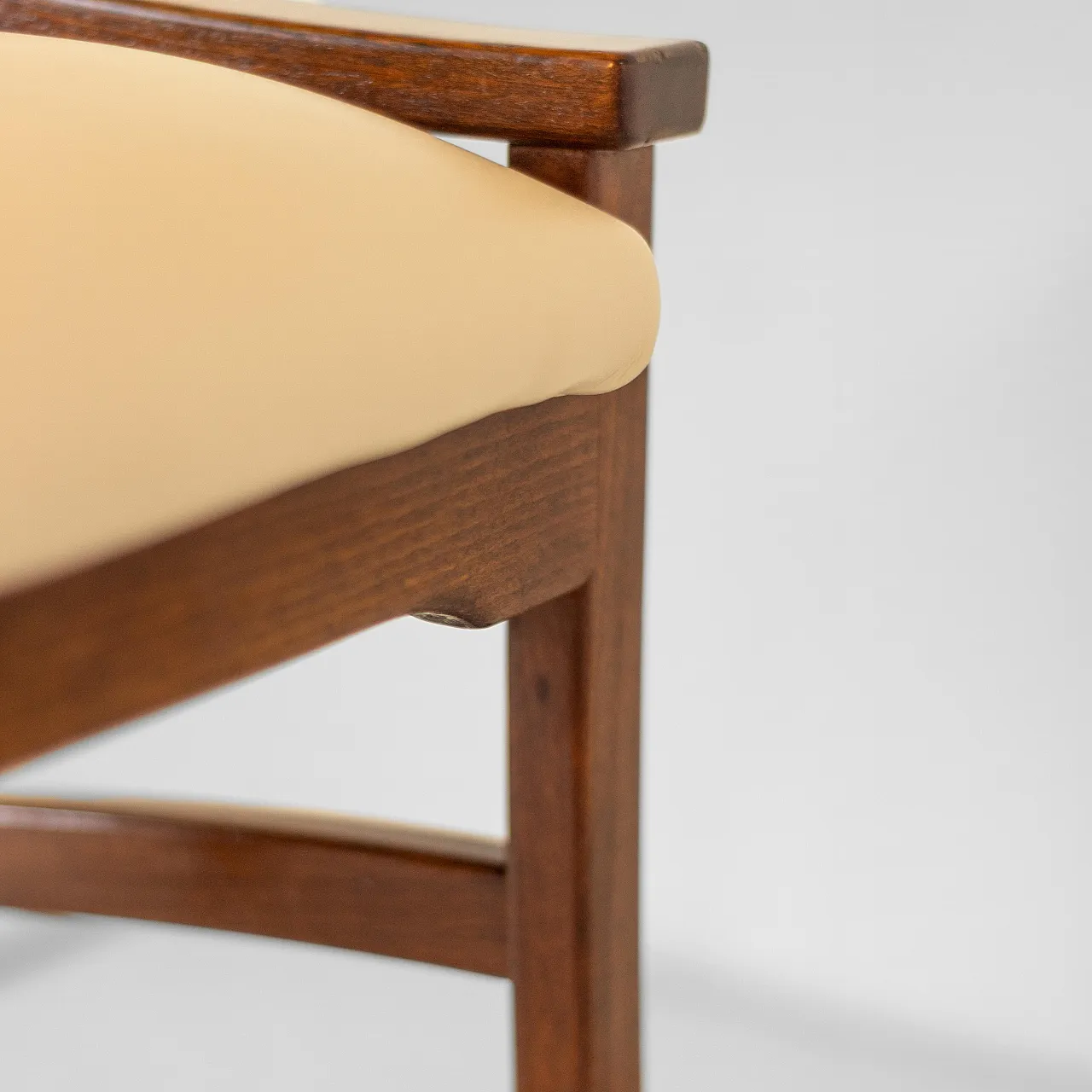 4 chairs in solid wood and eco-leather by Silvio Cavatorta, 60s 14