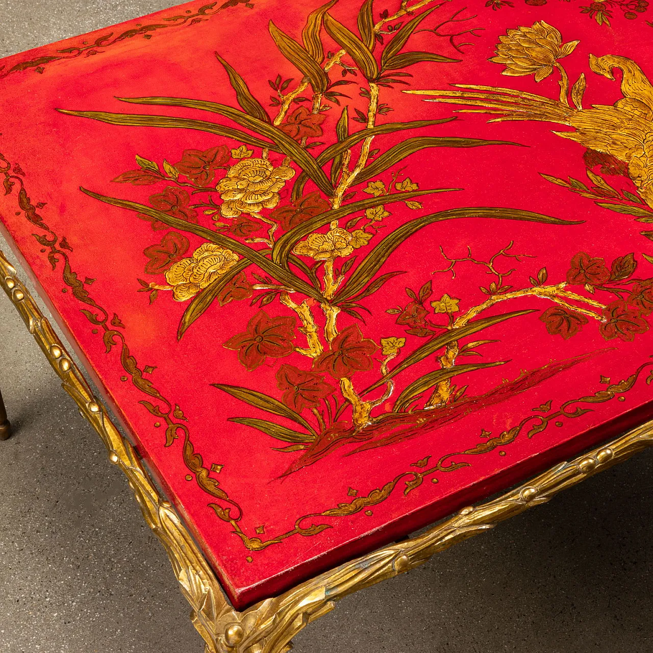 Tavolino in bronzo dorato attribuito a Maison Baguès, '900 4