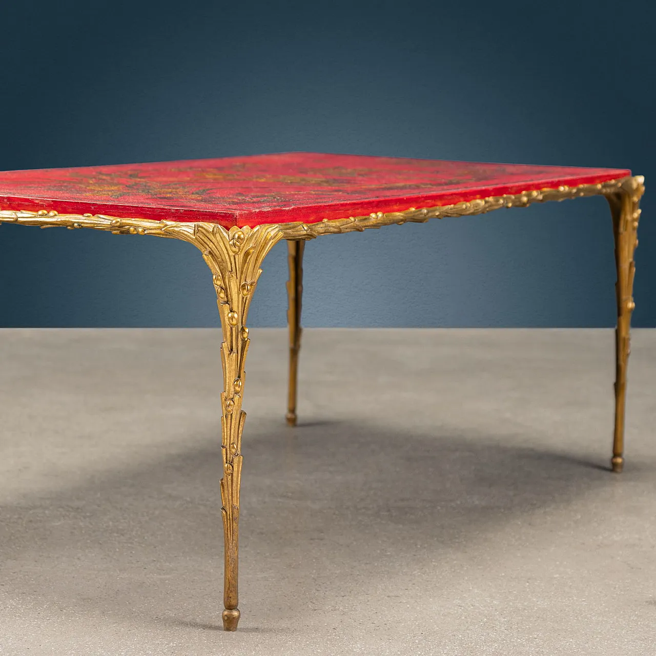 Tavolino in bronzo dorato attribuito a Maison Baguès, '900 7