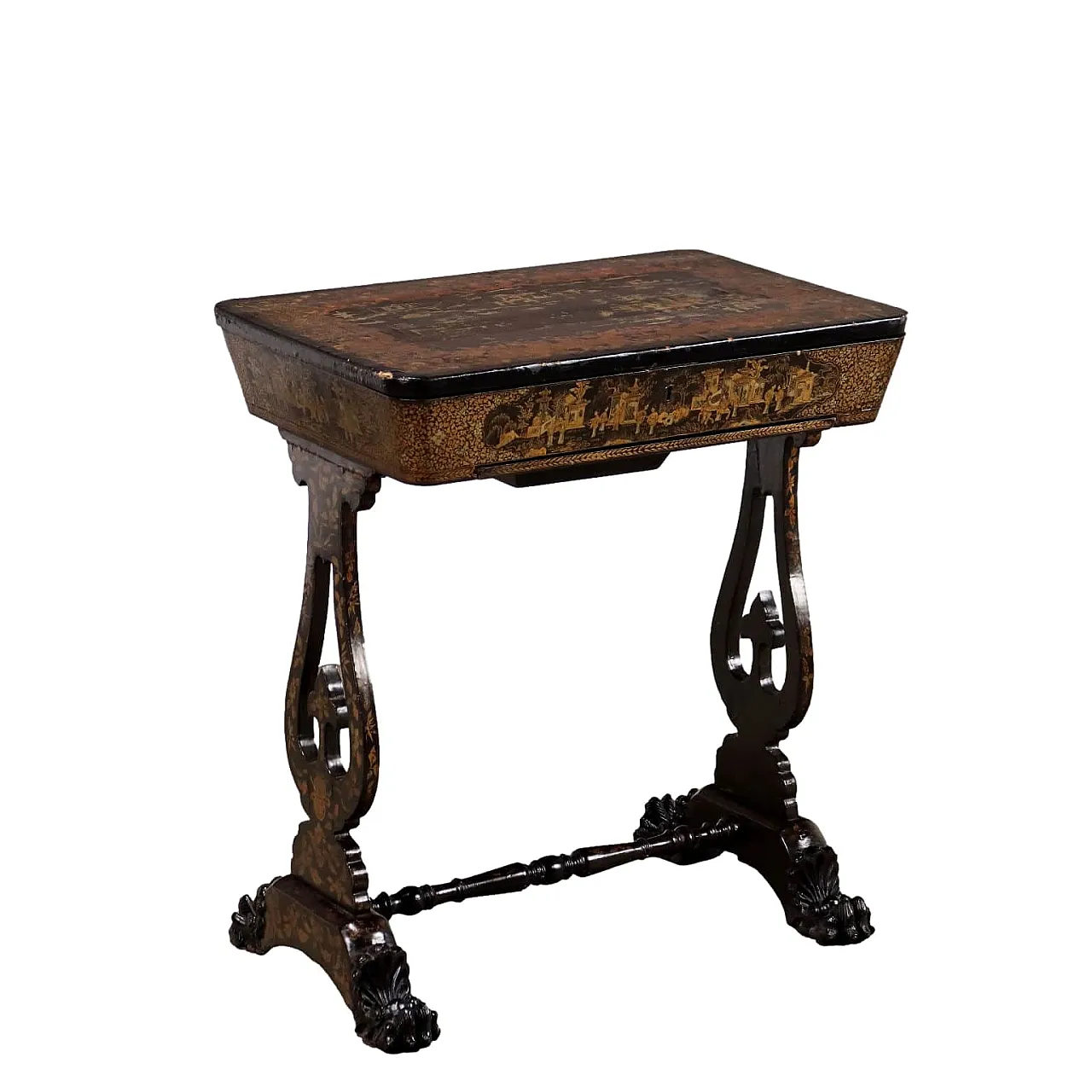 Wooden chinoiserie coffee table, 19th century 1