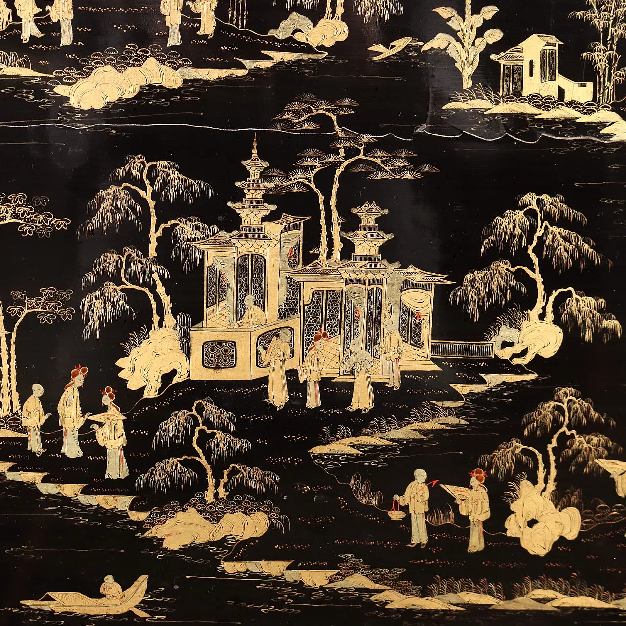 Wooden chinoiserie coffee table, 19th century 9