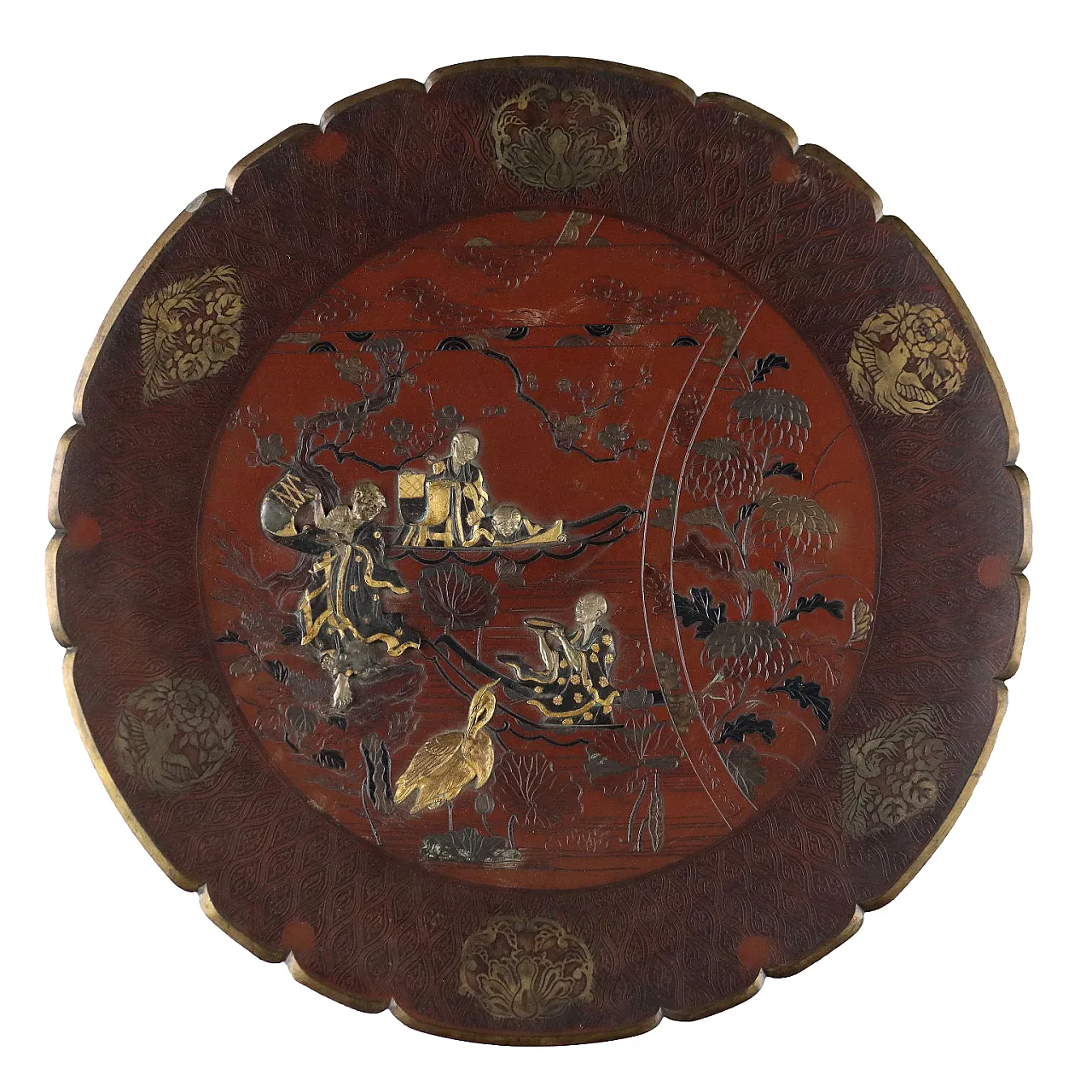 Japanese decorated bronze plate, late 19th century 1