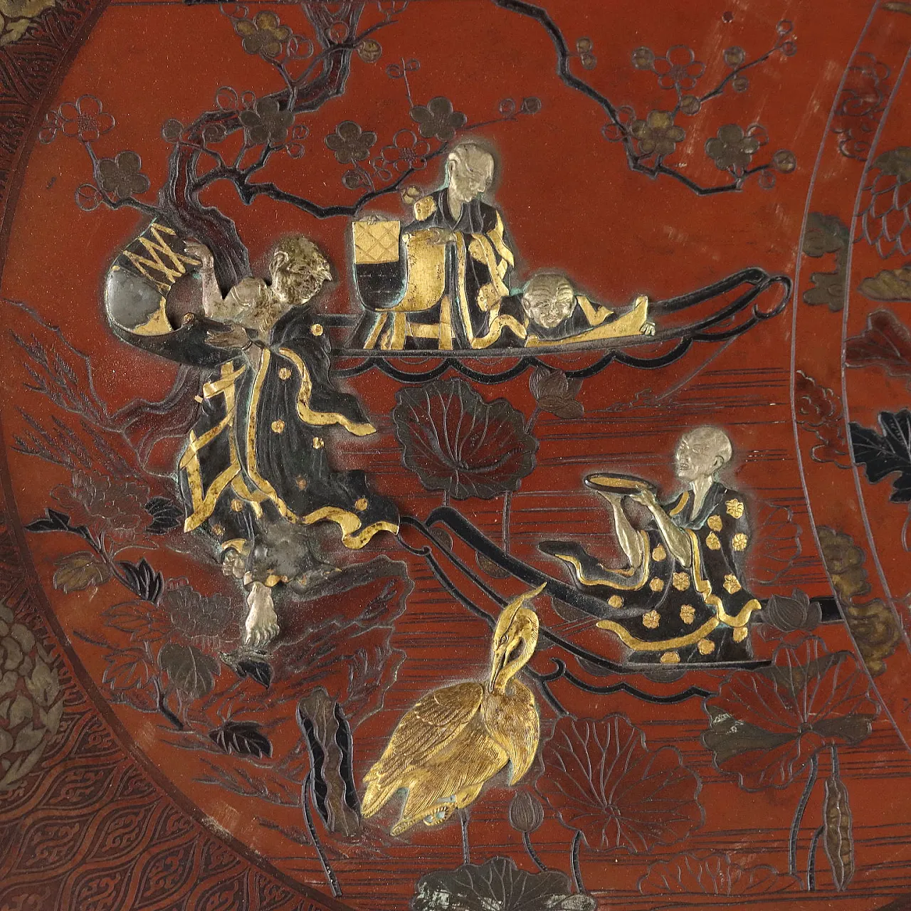 Japanese decorated bronze plate, late 19th century 3