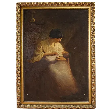 Spanish interior scene painting, 20th century