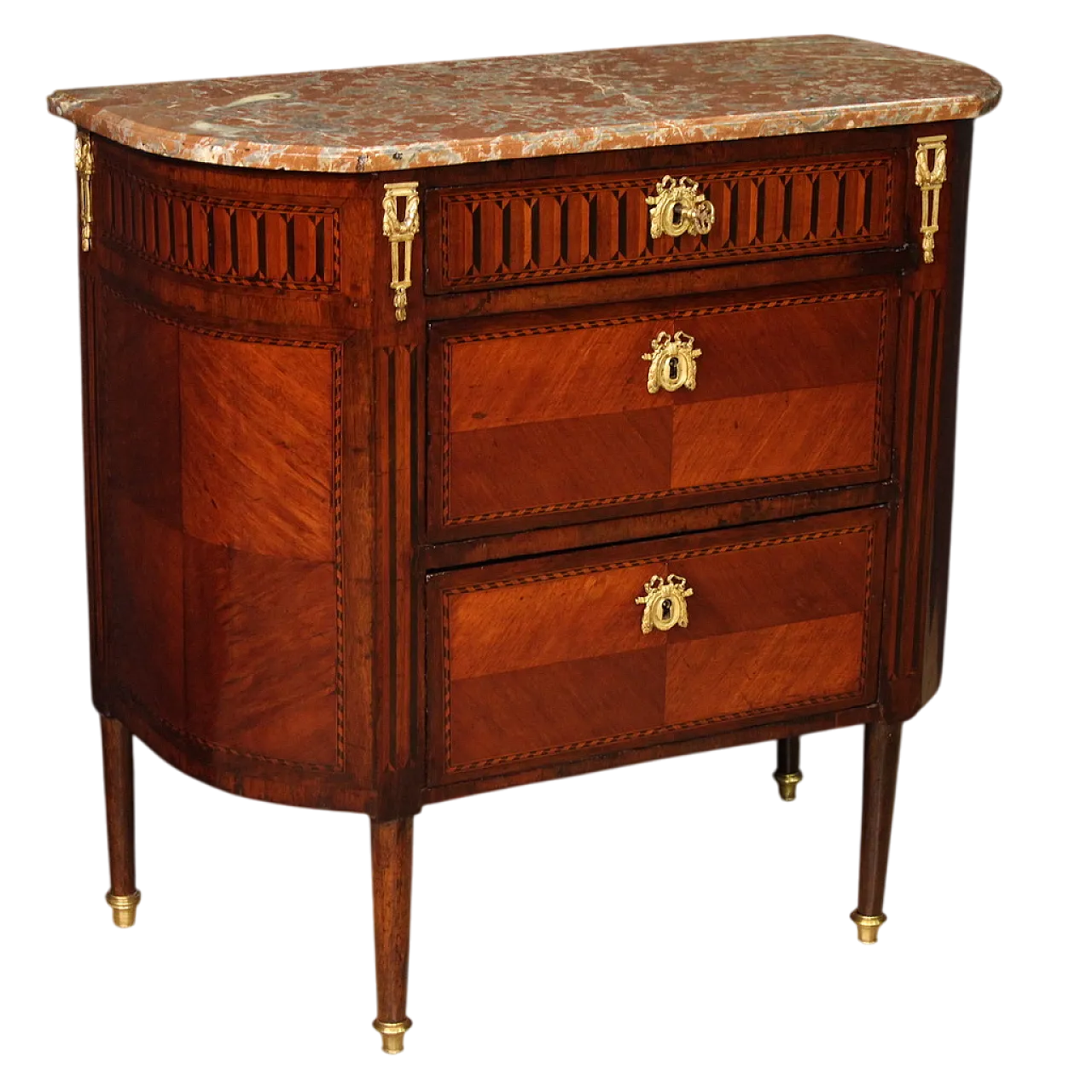 French chest of drawers with Napoleon III marble top, 19th century 13