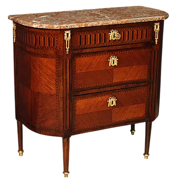 French chest of drawers with Napoleon III marble top, 19th century