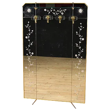 Italian mirrored coat rack, Mid 20th century