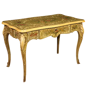 French lacquered and painted desk, 20th century