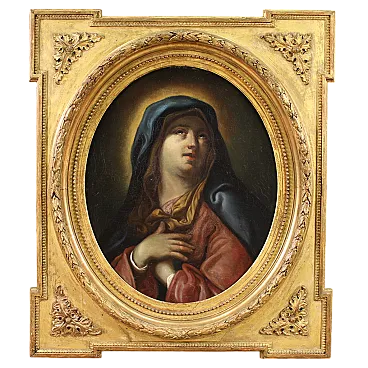 Ancient Italian painting, Virgin of Sorrows, 17th century