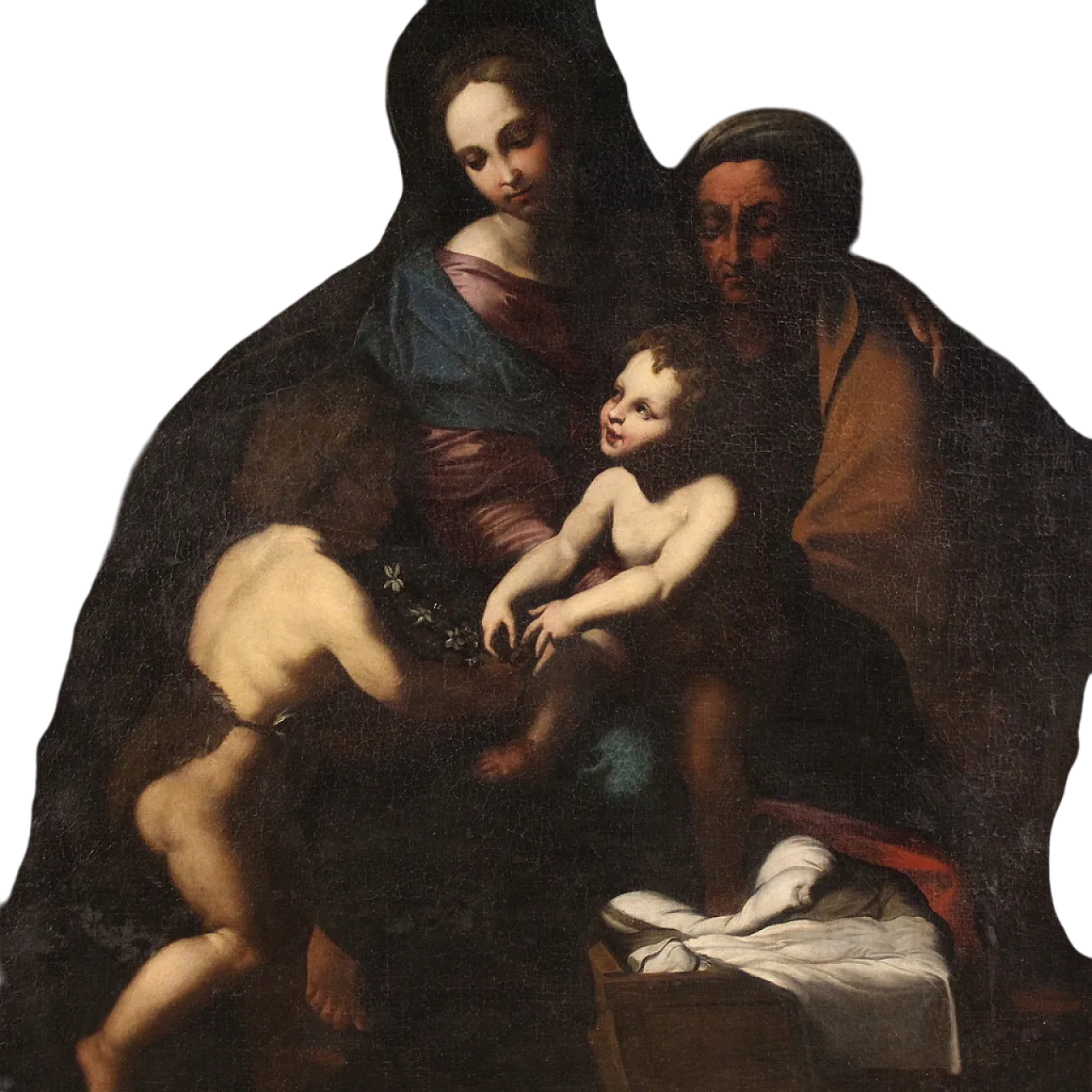 Italian painting, Holy Family, 17th century 16