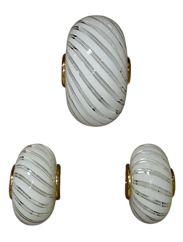 3 Lampade da parete in vetro di Murano di F. Fabbian, Italia, anni '80