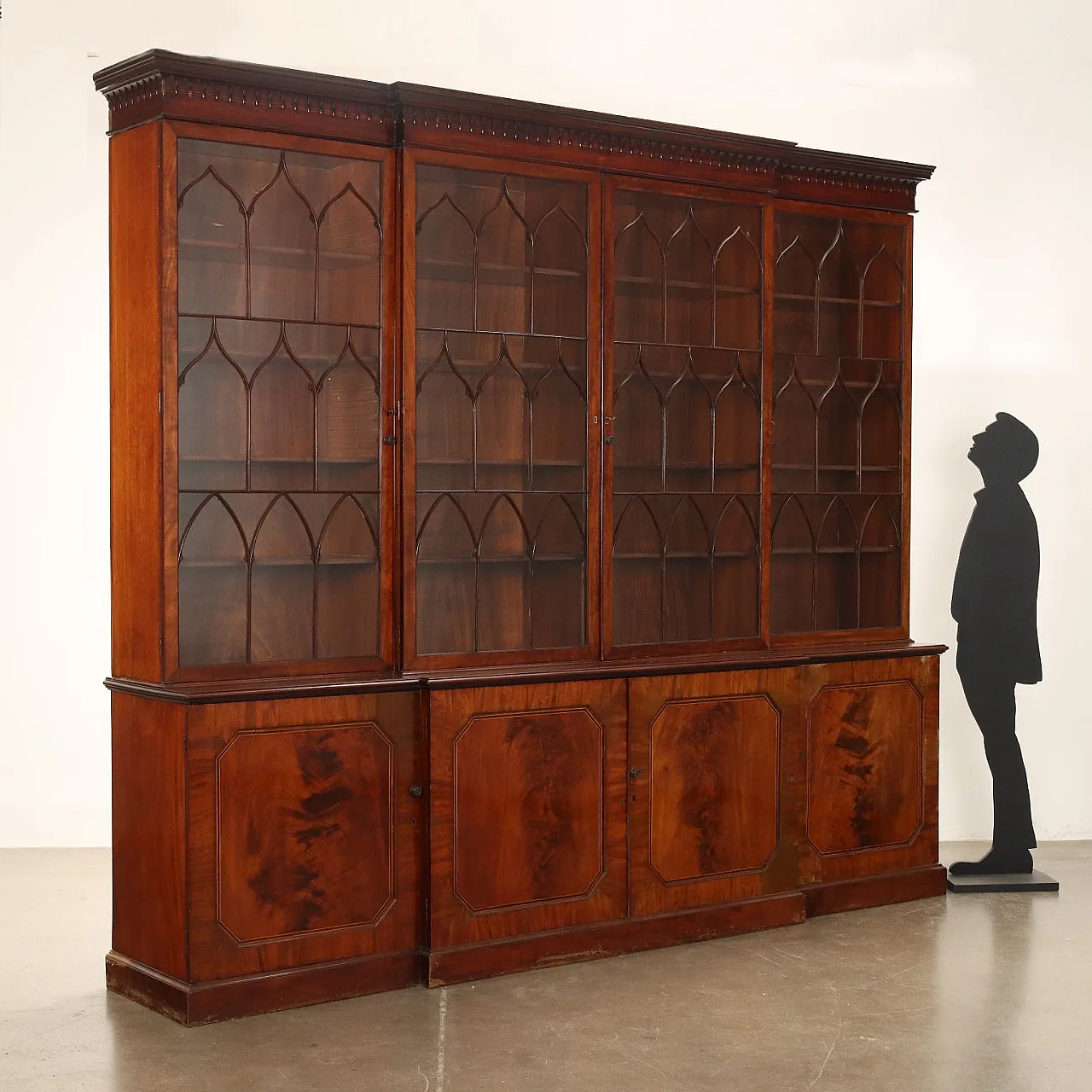 Grande libreria inglese in mogano, '800 3