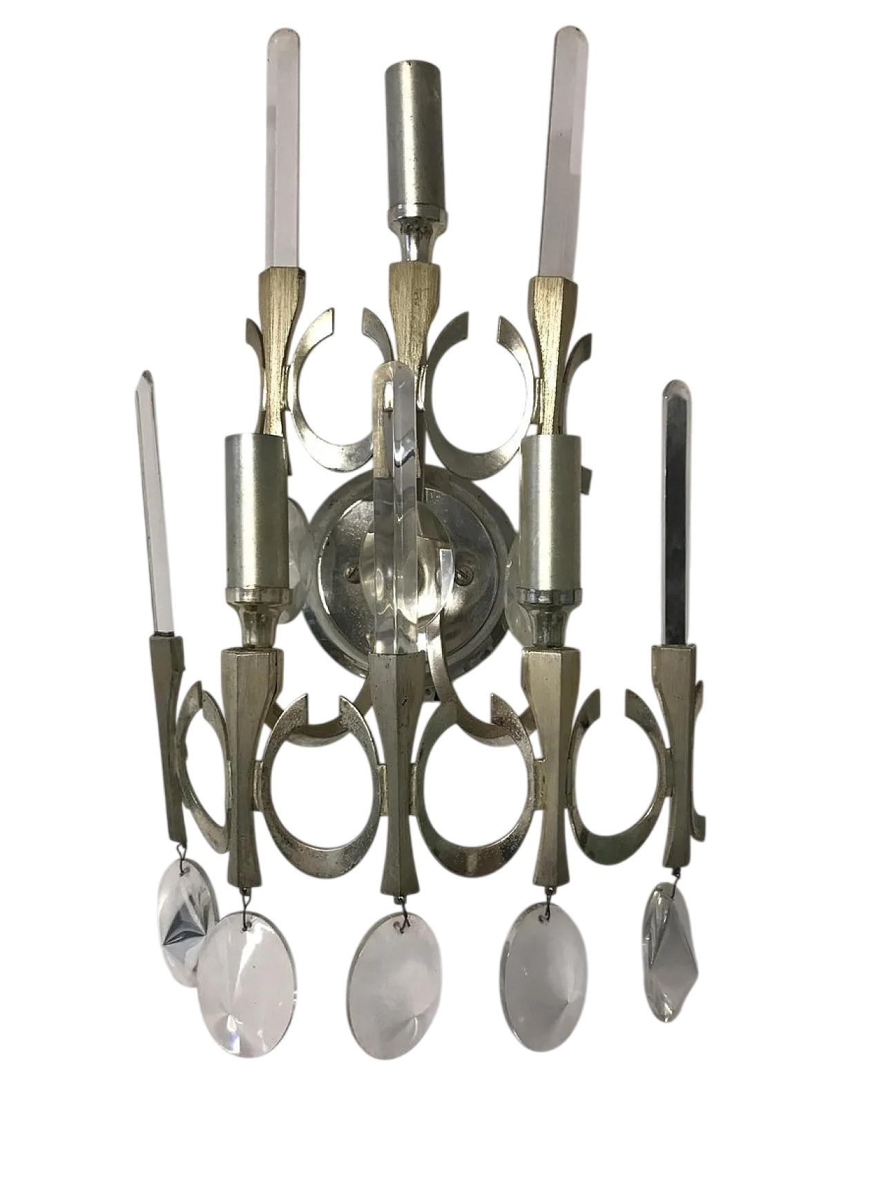 3 Appliques Mid-Century in cristallo di Gaetano Sciolari, anni '70 5