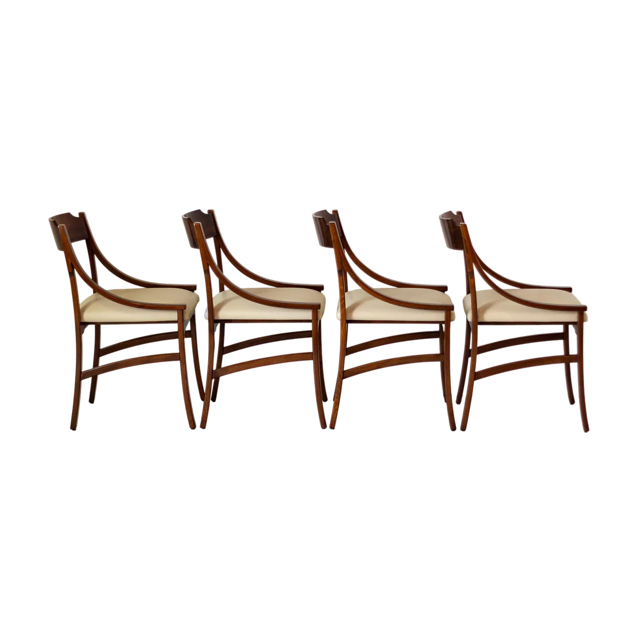4 chairs in solid wood and eco-leather by Silvio Cavatorta, 60s 20