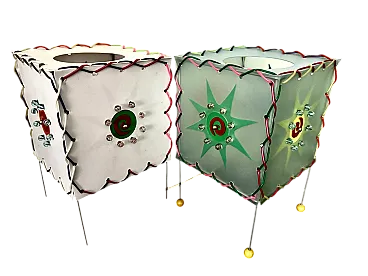 Coppia di lampade abat jour francesi, anni '90