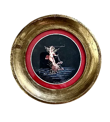 Quadro originale con cherubino firmato dall'artista Maria Graziano