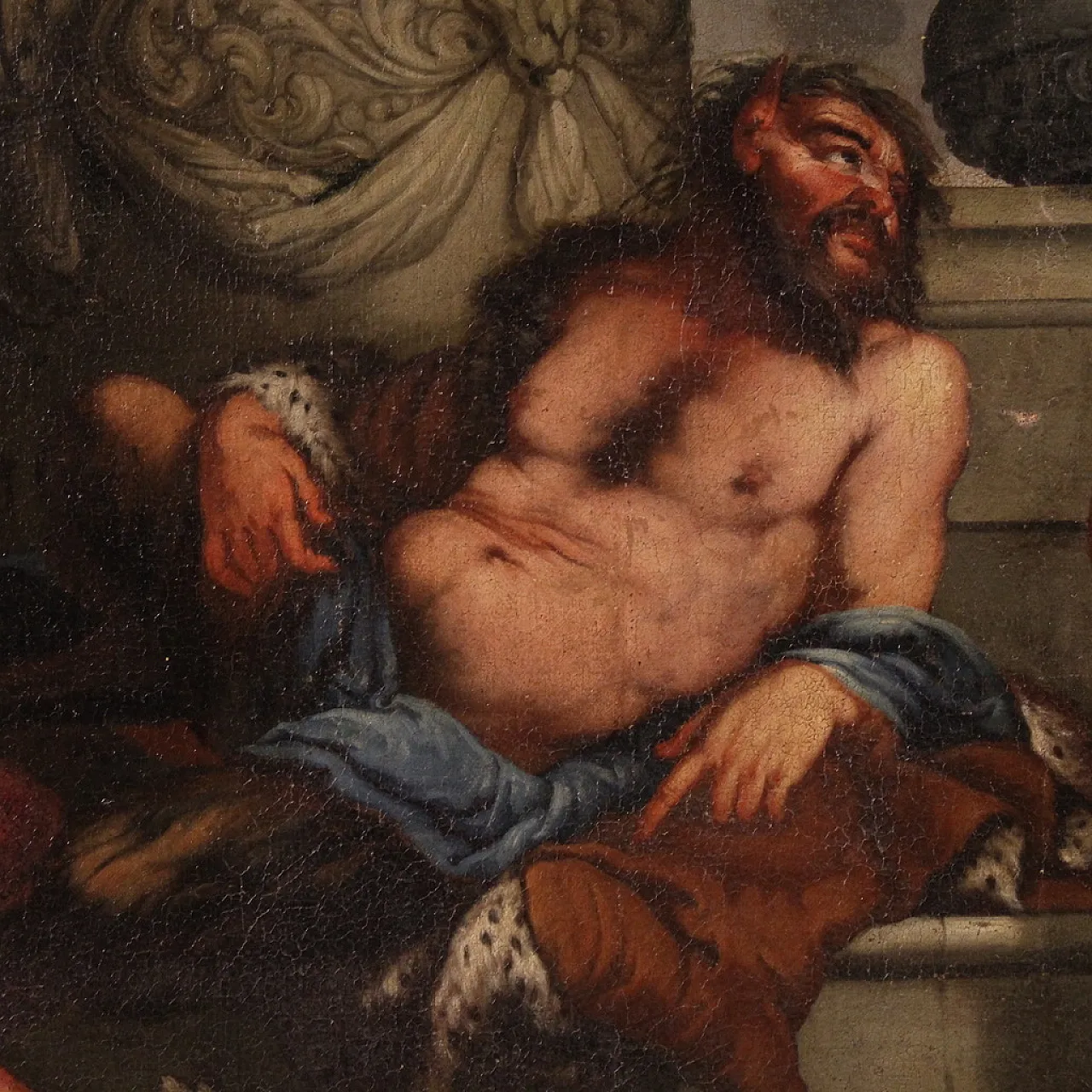 Bacchanal, mythological oil painting on canvas, 17th century 9