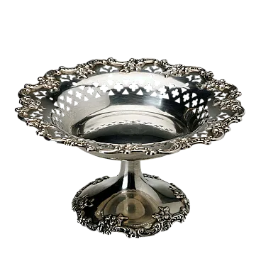 Alzata per torta in argento sterling cesellato, '900