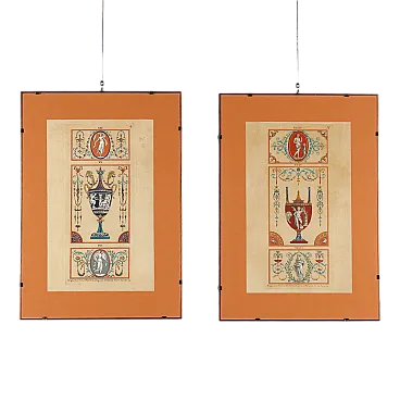 Pair of hand-coloured engravings, 18th century