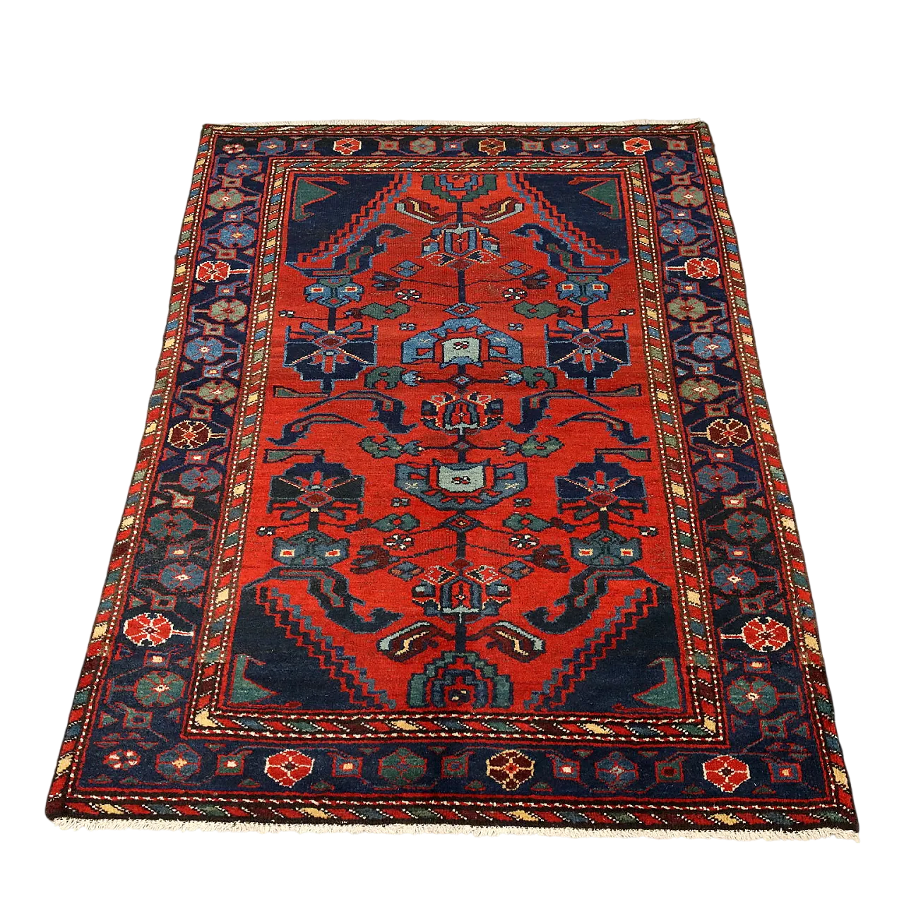 Afshari wool rug, fine knot, handmade, 20th century 9