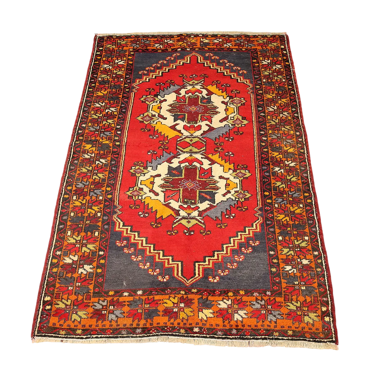 Goltogh carpet in wool, fine knot, handmade, 20th century 9