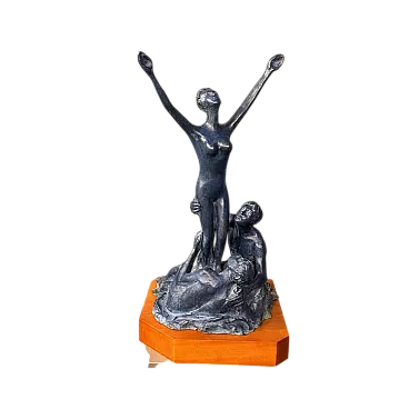 Scultura multiplo in bronzo patinato di Aligi Sassu, '900