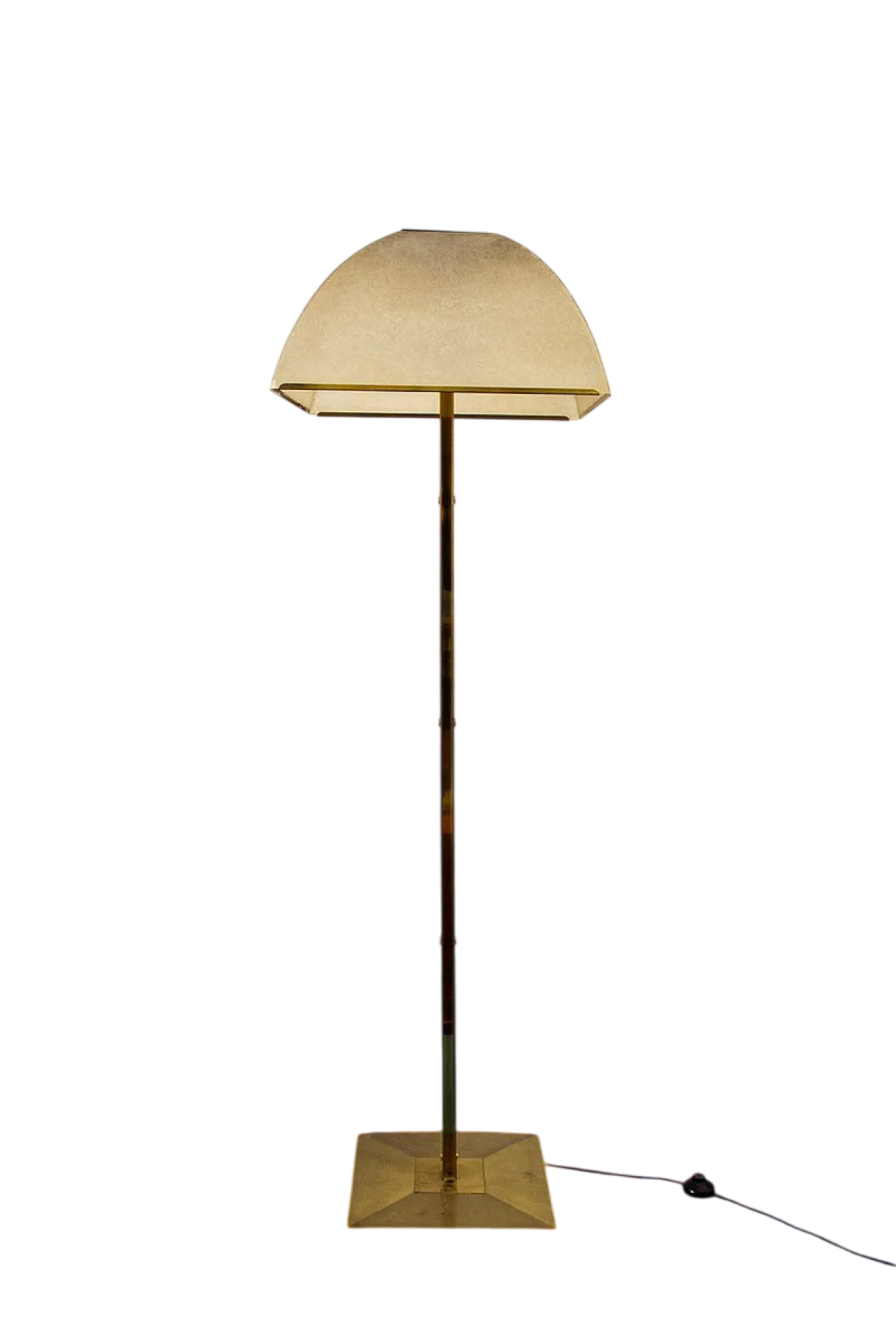 Lampada da terra a quattro luci in ottone di Lamperti, anni '70 7