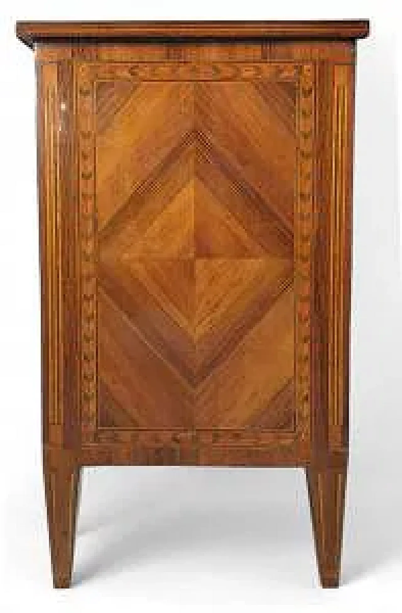 Chest of drawers with three laminated drawers, 18th century 5