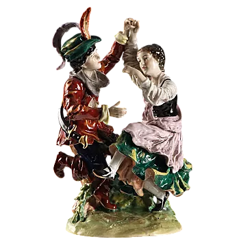 Gruppo in porcellana policroma, '800