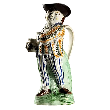 Brocca Toby in ceramica policroma, '700