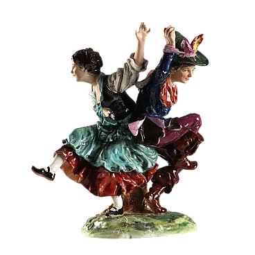 Gruppo in porcellana policroma, '900