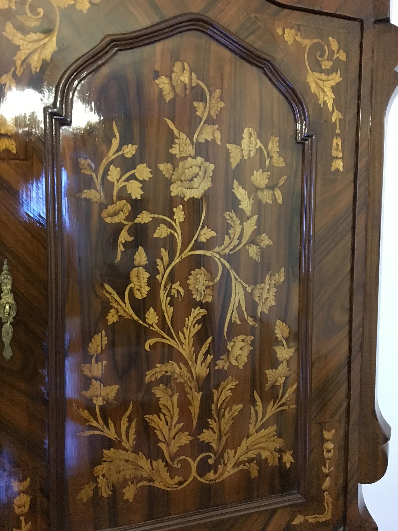 Dutch walnut trumeau with maple inlays, 1950s 3