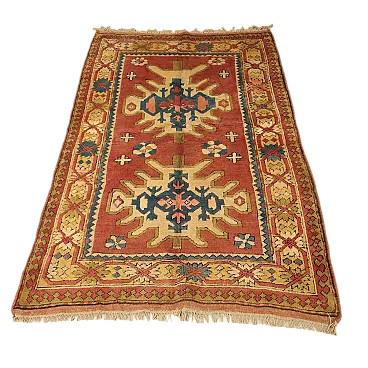 Kars wool rug, thick knot, handmade, 20th century