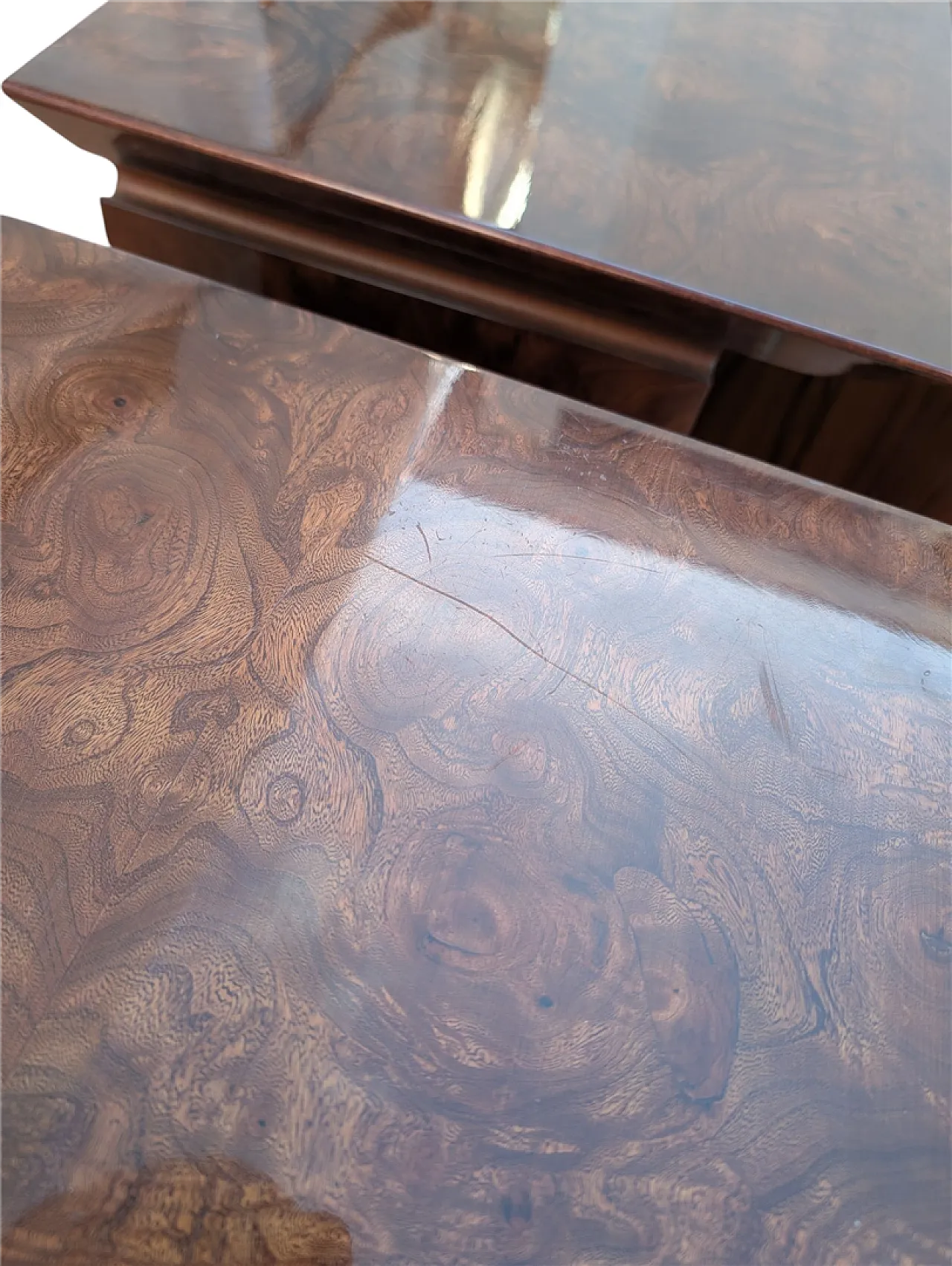 Comò e comodini in radica e ottone, Italia anni '70 19